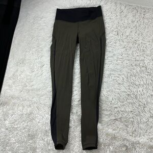 Lululemon Smooth Stride Tight Dark Olive / Black